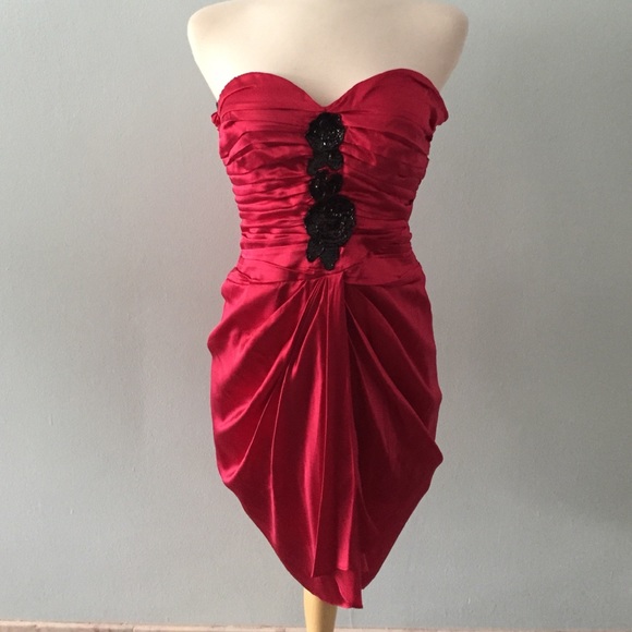 Bebe Red/Pink Silk Dress