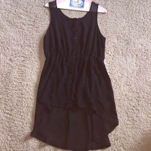 Forever 21 black high-low button down dress