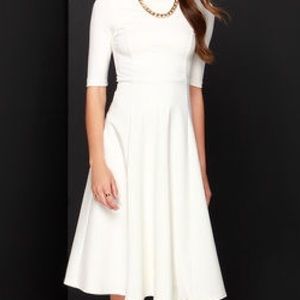 Lulu's "Having a Shindig Ivory Midi Dress"