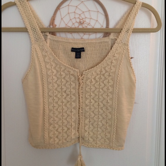 AE CREAM CROP TANK