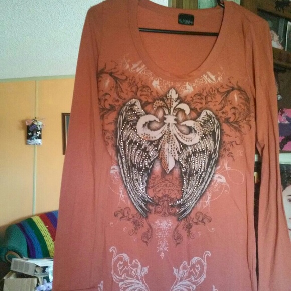 Long sleeved orange shirt