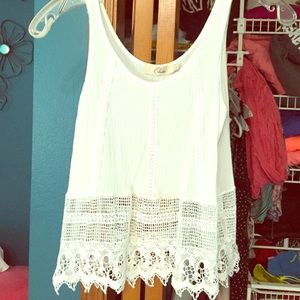 White Lace Crop Top.