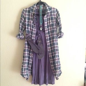 Plaid shirt dress