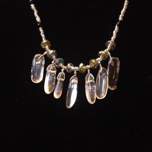 Quartz crystal beaded necklace