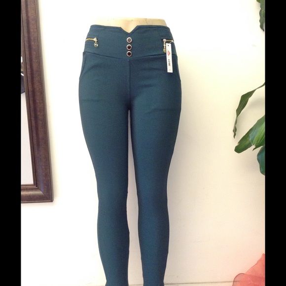 Jade 3 buttons v-cut fleece jeggings