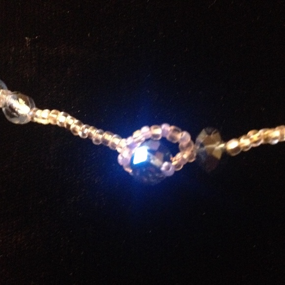 Blue, vintage glass ,beaded necklace orig. design - Picture 3 of 3