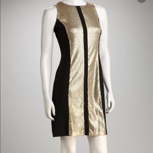 Gold Sequin & Black Dress- Size 14
