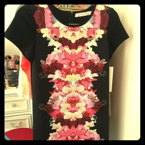 Orchid pattern shift dress