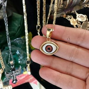 Gold eye necklace