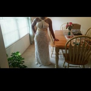 High Neck Floor Length Formal Dress