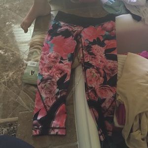 Floral Lululemon yoga pants