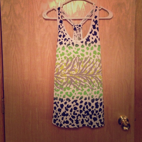 Nollie lime green printed tank top!