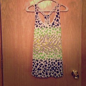 Nollie lime green printed tank top!