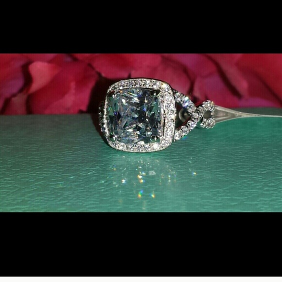 3ct cushion diamond bridal nscd ring sona