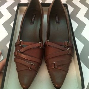American Eagle Criss Cross Brown Flats