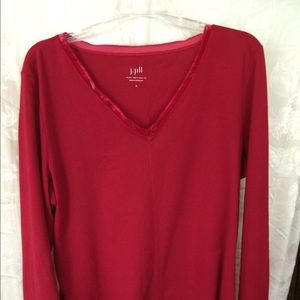 J.Jill velvet trim tee