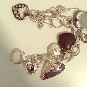 Fossil charm bracelet in silver