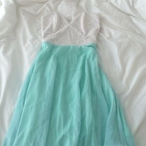 mint/lace dress