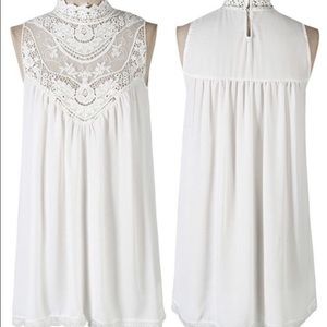 Sleeveless Lace Crochet Shirt