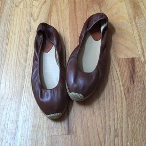 Louboutin brown leather espadrilles