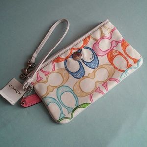 Coach multicolor C wristlet