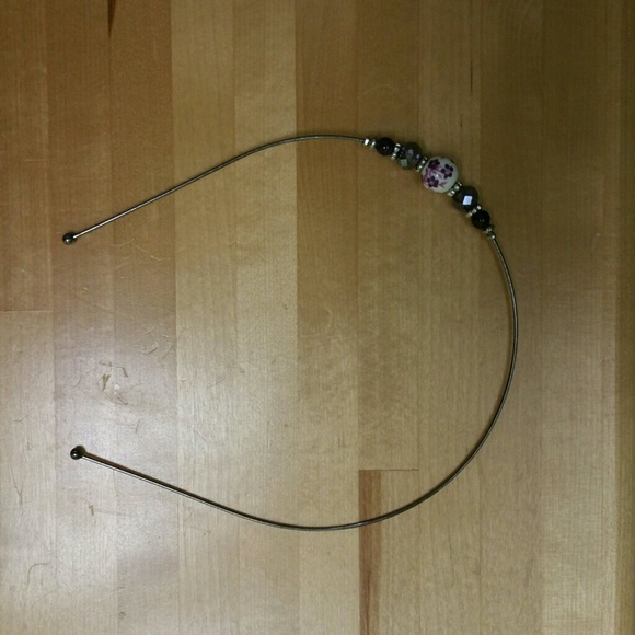 Adorable BN purple beaded, metal headband