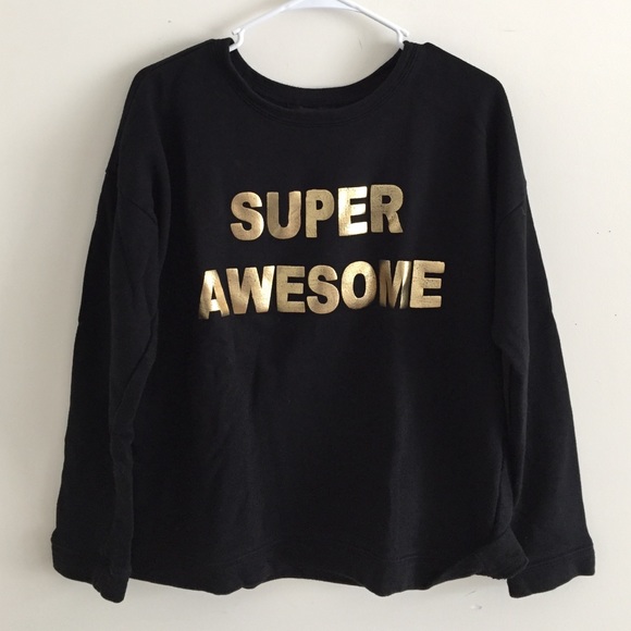 Forever 21 Tops - Super Awesome Black Gold Sweatshirt size L