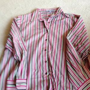 Striped long-sleeve Foxcroft top size 20