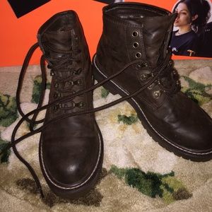 Genuine leather thick sole combat boots!!