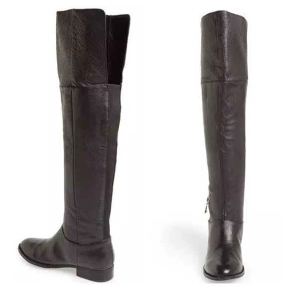 SOLD-Chinese Laundry OTK Black Leather Boots - Picture 2 of 4