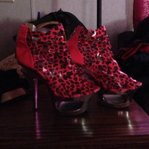 Pink leopard stilettos