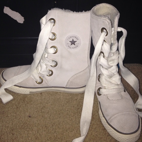Light Tan Converse Warm High Tops