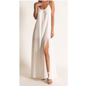White trapeze gown