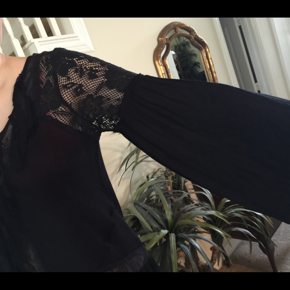 🎉HOST PICK🎉Free People black strip lace dress - Picture 2 of 4