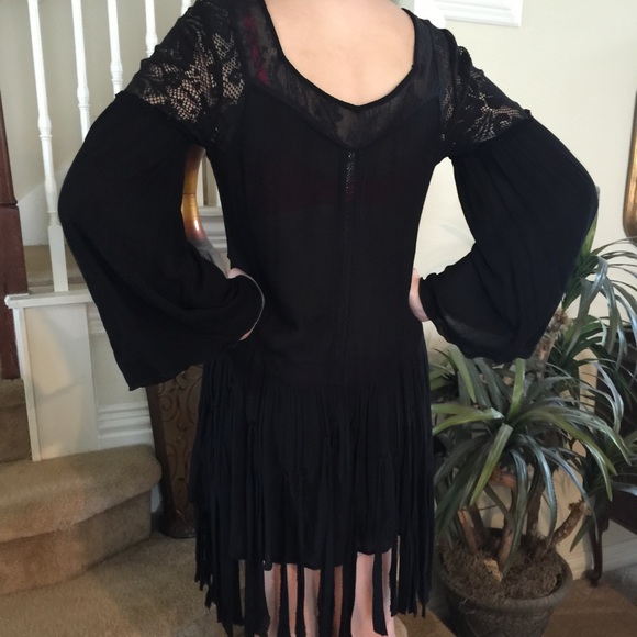 🎉HOST PICK🎉Free People black strip lace dress - Picture 3 of 4