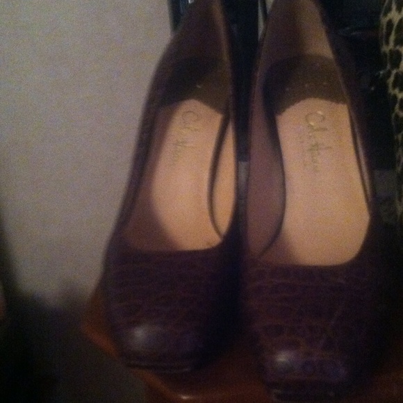 Brown high heels