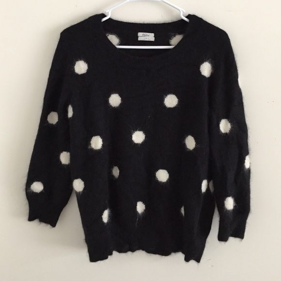 Madewell Sweaters - Madewell black & white polka dot sweater size L