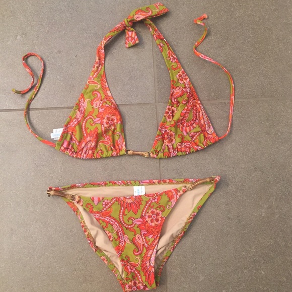 J. Crew paisley bathing suit. Sz. L too, S bottom