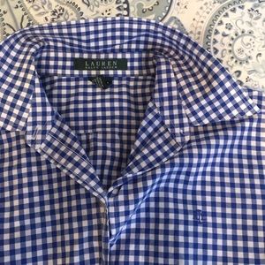 Blue plaid Ralph Lauren button-up in small.