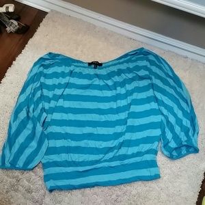 Express Blue Striped Top