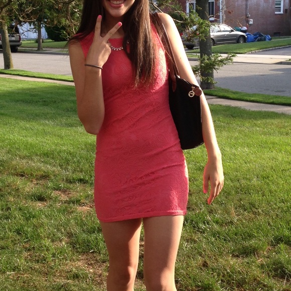 Pink tight dress