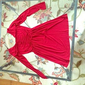 Red casual flowy mini dress