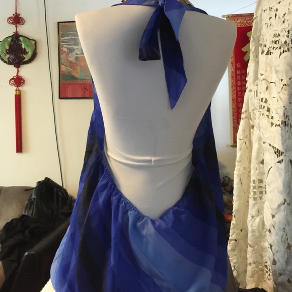 Blue, light BlueDiagonal pattern, backless - Picture 2 of 2