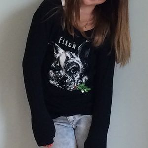 Cute black graphic tee. Holiday