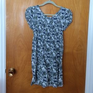 Blue floral baby doll dress size s-m