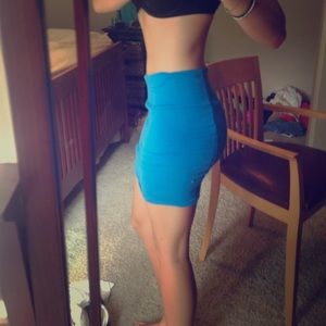blue pencil skirt
