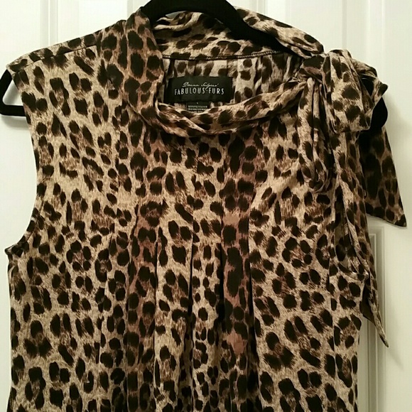 Donna Salyers Fabulous Furs Leopard Sleeveless Top - Picture 2 of 2