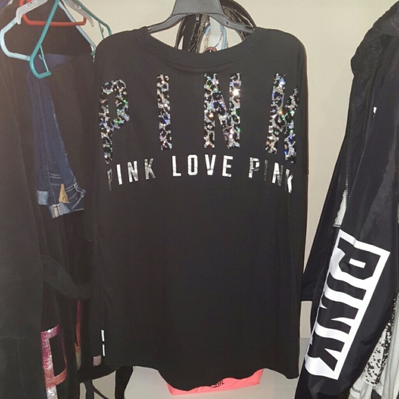 PINK Victoria's Secret Tops - SOLD NWOT PINK BLING L