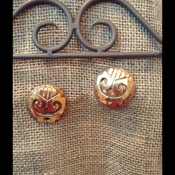 Free w/ bundle *** Bronze & gold pierced earrings