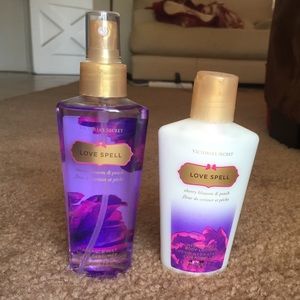 Love spell lotion and fragrance mist